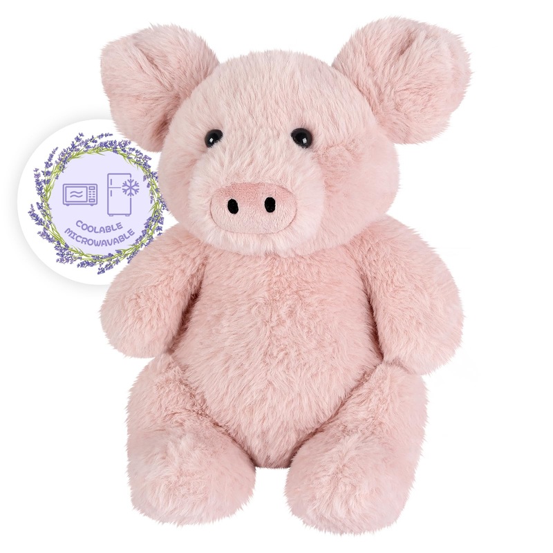 Suzzipals Heatable & Coolable Pig Stuffed Animal, Microwavable Heating Pad For Soothing & Relaxation, Lavender Scent Stuffed Pig