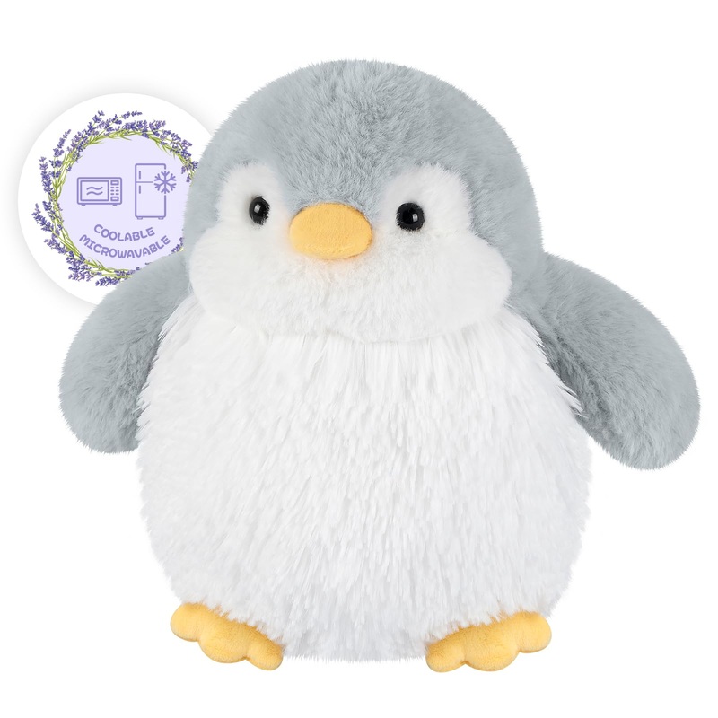 Suzzipals Heatable & Coolable Stuffed Penguin Plush, Microwavable Stuffed Animal Heating Pad For Cramps & Pain Relief, Cute Plus