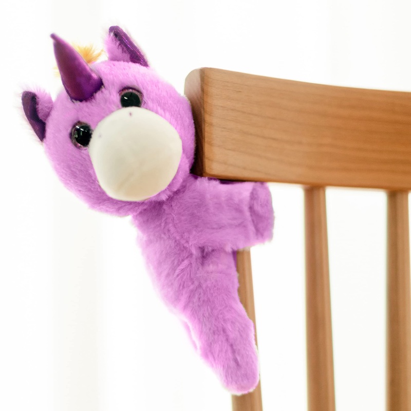 Unicorn Slap Bracelets Stuffed Animals - Plush Toy For Kids And Teens, Toddler Bed And Stroller Toys, Purple,8.5''