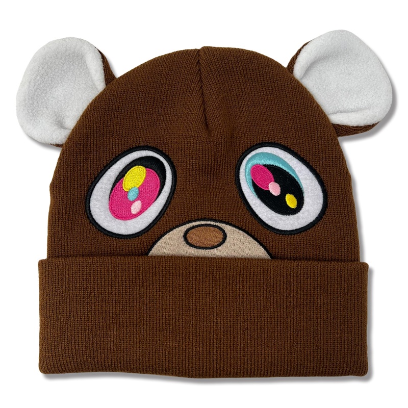 Versili Graduation Kanye Bear Brown Beanie One Size With Ears