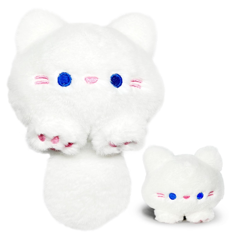 White Cat Stuffed Animals, Kawaii Cat Plushies For Girls And Boys, Soft Cats Mini Plush Toy Keychain, Fun Cuddly Plush Toys For