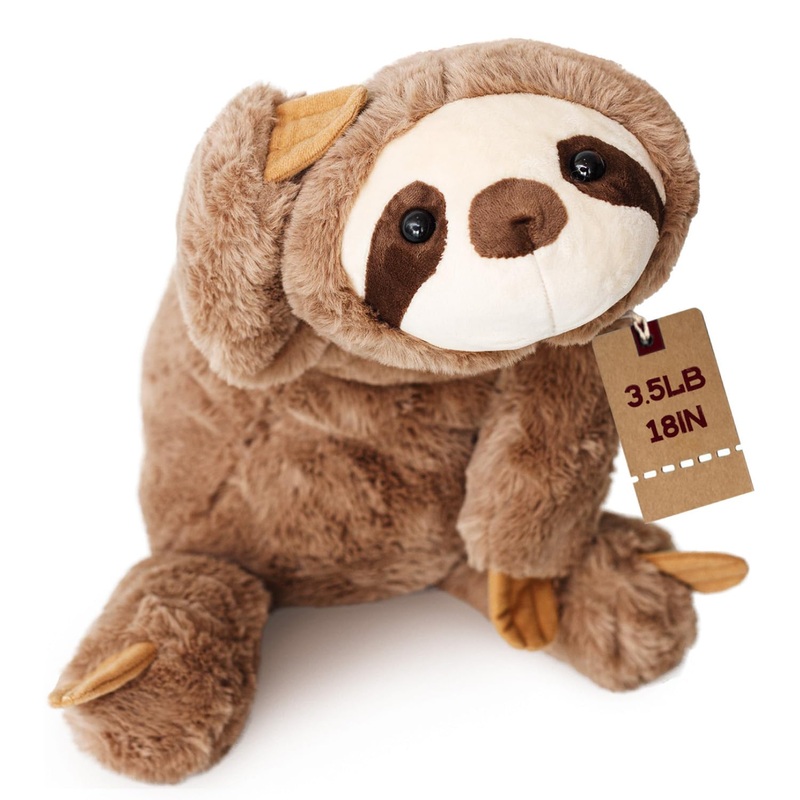 Wtdeplush Weighted Sloth Plush Stuffed Animals, Microwavable Stuffed Animal Heating Pads For Adults & Kids, Plush For Stress Rel
