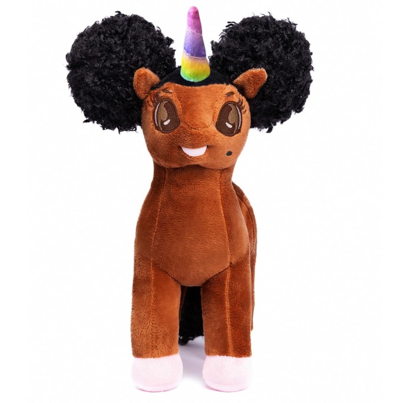 Zhuri, Unicorn Plush Toy With Afro Puffs - 12 Inch