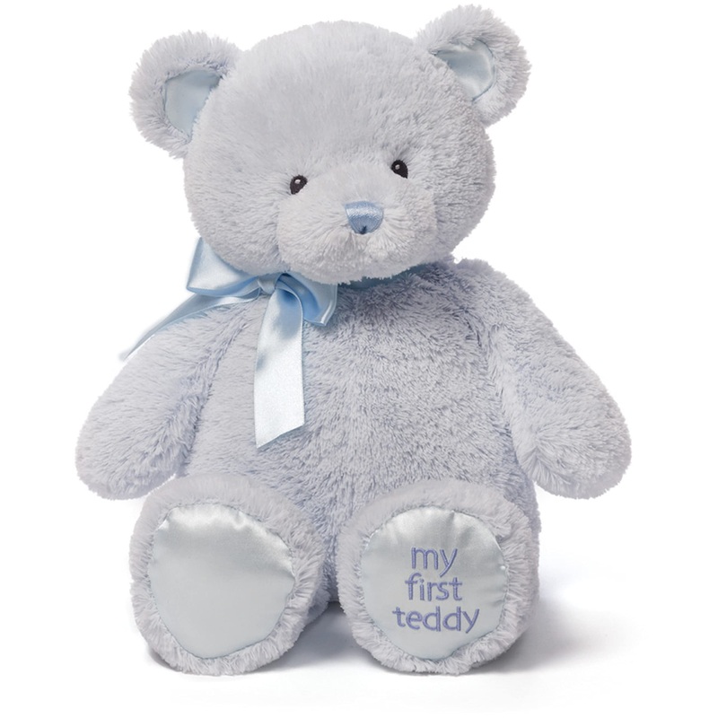 Gund Baby My First Teddy Bear, Ultra Soft Animal Plush Toy For Babies And Newborns, Blue, 18