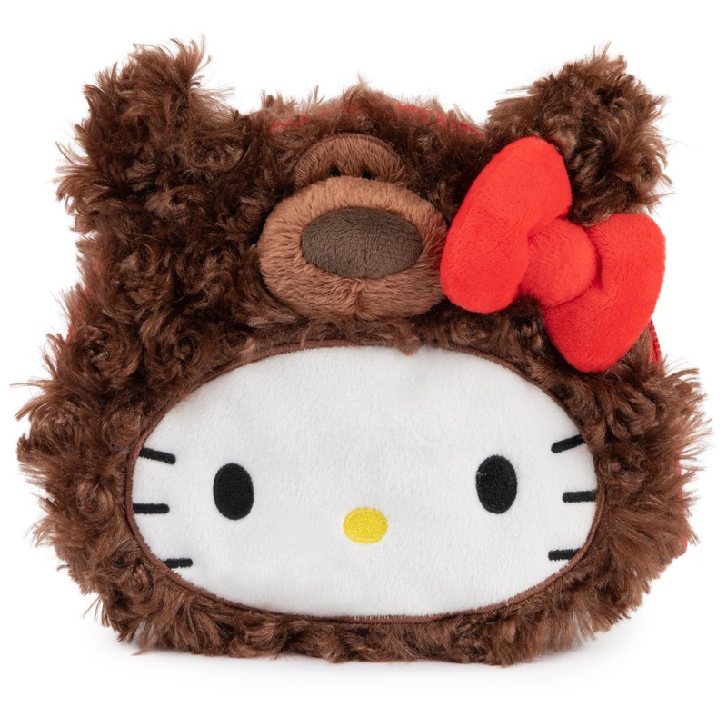 Gund Sanrio Hello Kitty Philbin Teddy Bear Plush Pouch With Zipper For Ages 1 And Up, Brown, 5.5