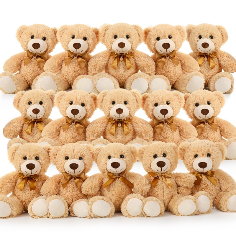 Maogolan Bulk Teddy Bear Baby Shower, 20 Packs Small Teddy Bear Stuffed Animals In Bulk,13.5 '' Small Stuffed Bears Plush For We