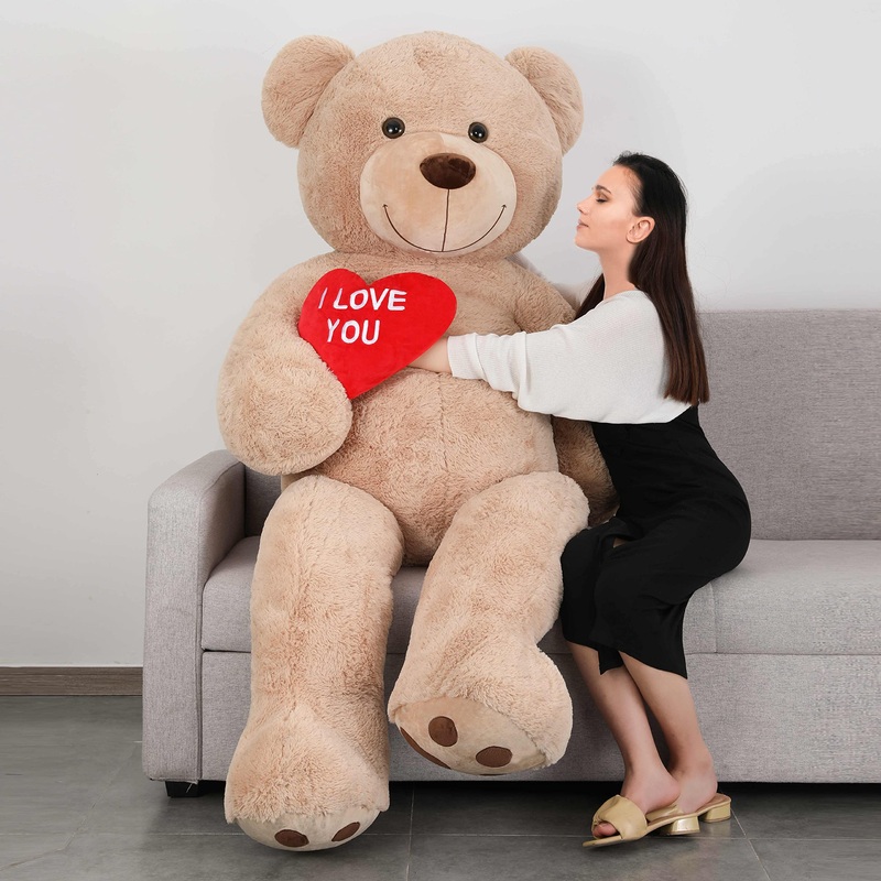Tezituor Giant Teddy Bear 6Ft Stuffed Animals - I Love You   Red Heart Jumbo Human Size Teddy Bear For Girlfriend,Boyfriend,Wife