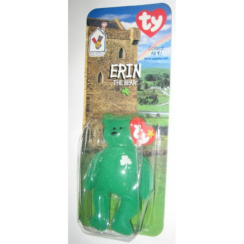 1 X Ty Erin The Bear Mcdonalds Teenie Beanie - New Sealed