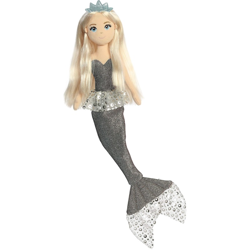 Aurora Enchanting Sea Sparkles Celestial Sparkles Luna Stuffed Animal - Imaginative Play - Magical Companions - Gray 18 Inches