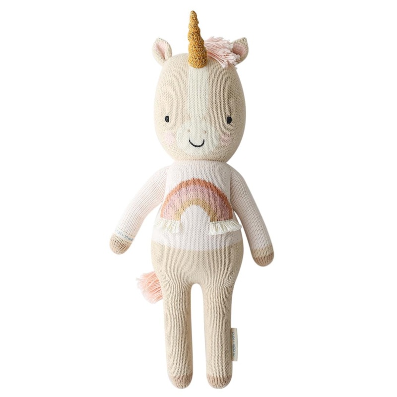 Cuddle + Kind Zara The Unicorn Little 13'' Hand-Knit Doll - 1 Doll = 10 Meals, Fair Trade, Heirloom Quality, Handcrafted In Peru