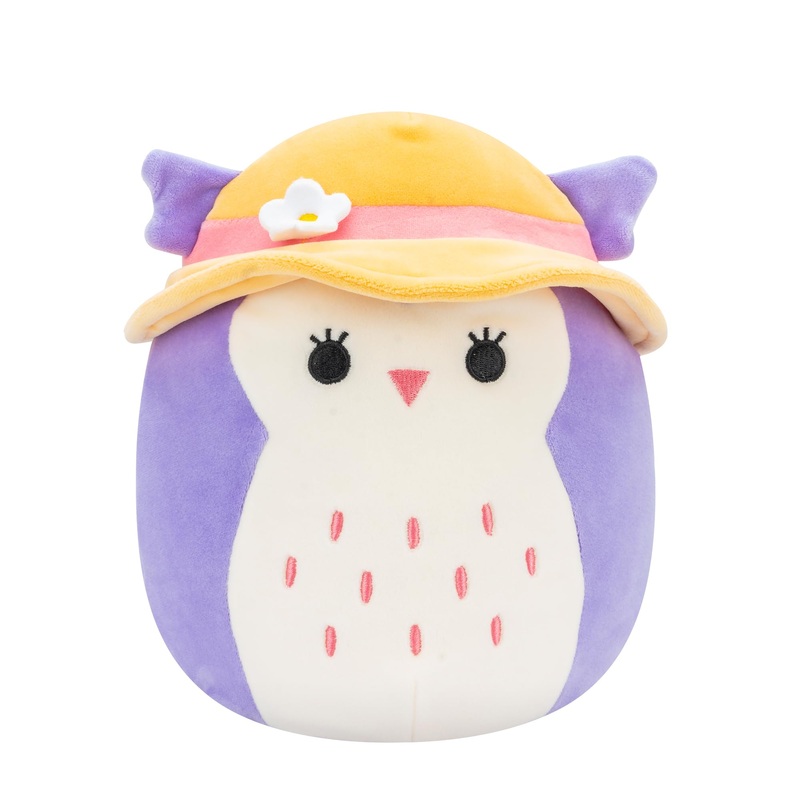 Squishmallows Original Plush 19Cm Holly The Purple Owl With Sun Hat - Official Jazwares Plush Toy