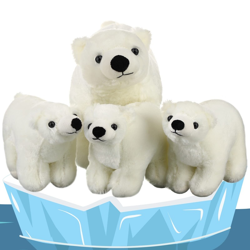 Zubebe 4 Pcs Polar Bear Stuffed Animal Set Large White Stuffed Bear Soft Polar Bear Plush Toy Cuddly Bear Gifts For Birthday Chr