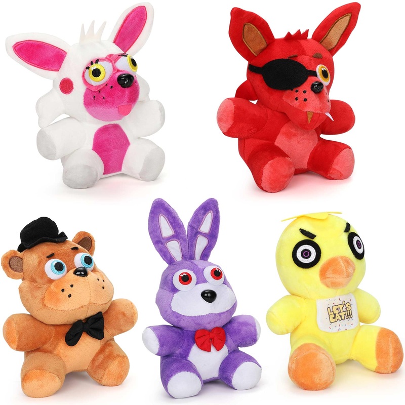 5Pcs Five Nights Plush Toys - Cartoon Horror Game Character Plush Toy Stuffed Plush Doll Birthday Valentine'S Day Gift For Game