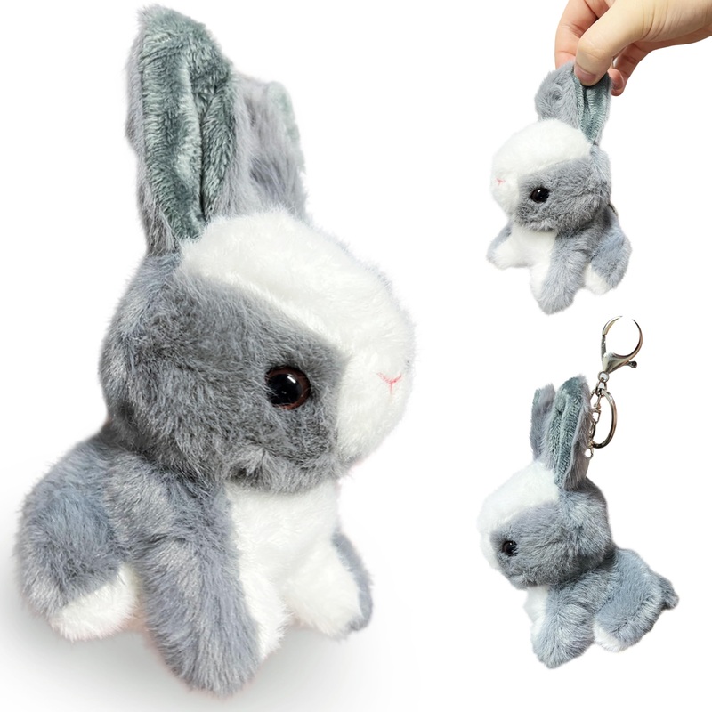 Bunny Stuffed Animals, Soft Rabbit Mini Plush Toy Key Chains, Cute Stuffed Animal For Girls And Boys, Small Kawaii Rabbit Plushi