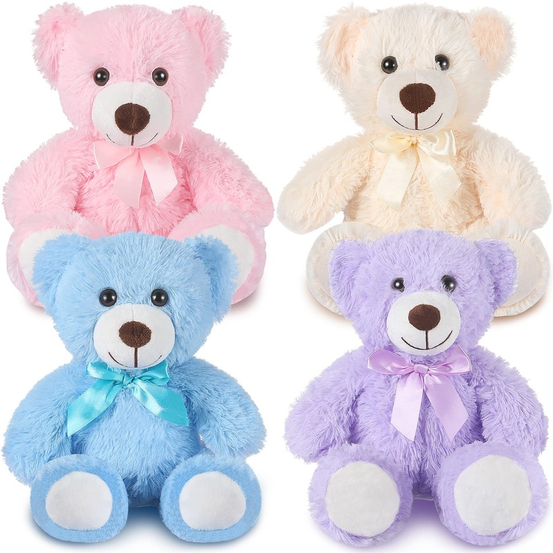 Civaner 4 Pack 14 Inches Valentine'S Day Bear Plush Stuffed Animals Cute Soft Bears Gifts Bulk For Girls Boys Girlfriend(Pink, B