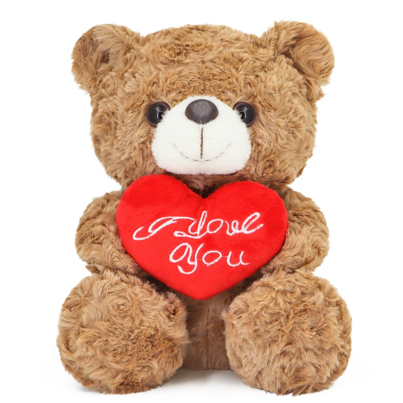 Lucky Radish Teddy Bear Plush Toy With Rose And Love Heart, Cute Soft Valentine'S Day Plush Bear Toy, Suitable For Valentine'S D