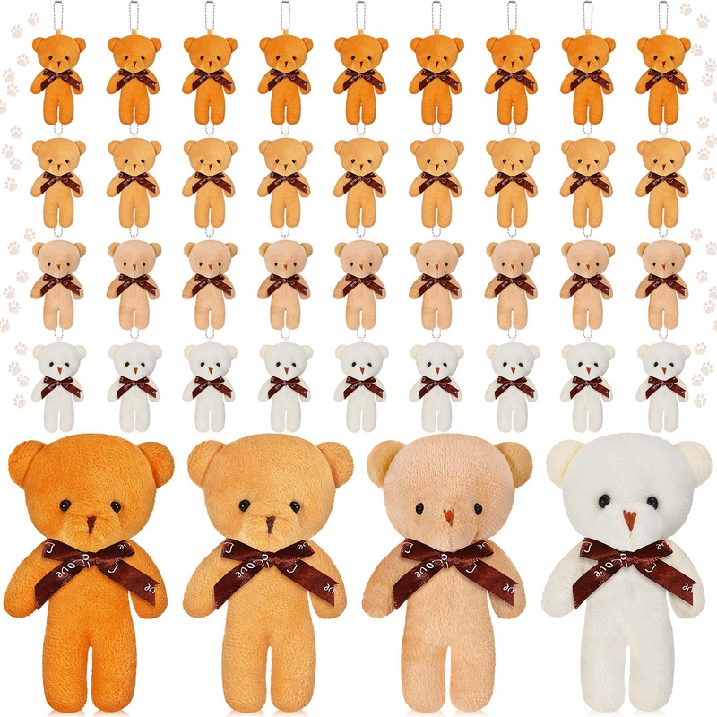 Skylety 40 Pcs Valentines Mini Bear Stuffed Tiny Bear Bear Doll For Keychain Soft Mini Bear Stuffed Animal Plush Bears Tiny Bear