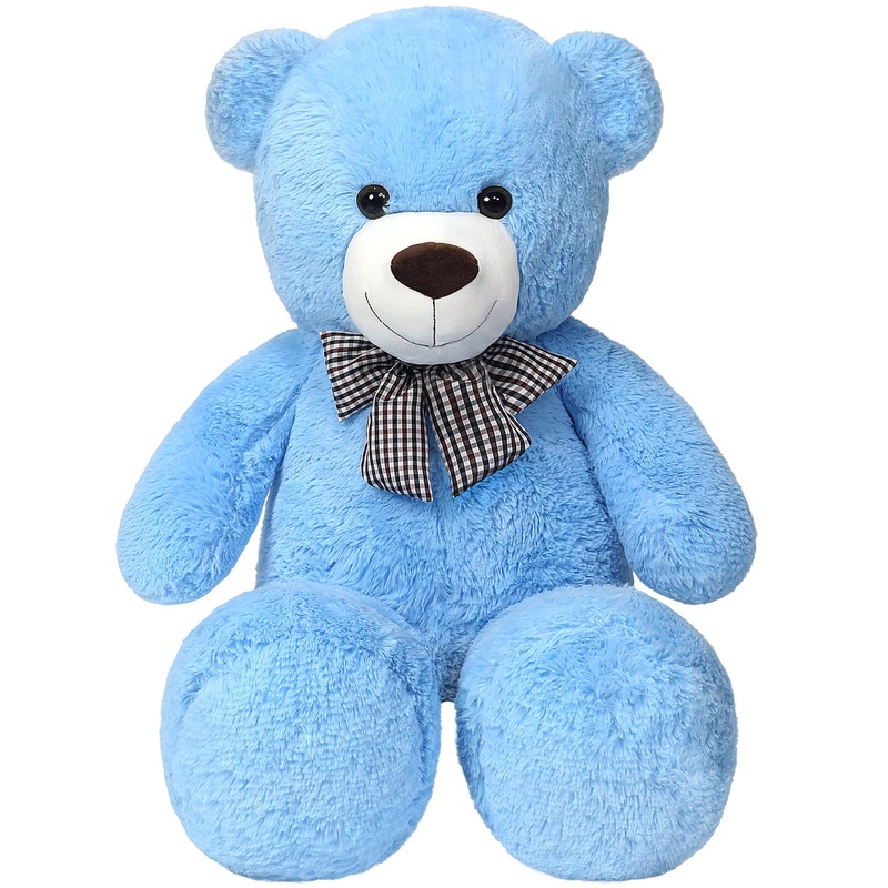 Snowolf 1.2M Giant Teddy Bear Plush Toy 4Ft Big Cuddly Stuffed Animals Doll Gift For Valentines Kids Girlfriend (Blue, 47 In/120