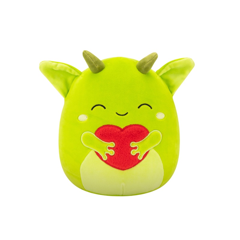 Squishmallows Original 8In Fitzy The Green Goblin Holding Fuzzy Heart - Official Jazwares Valentine Plush (Little)