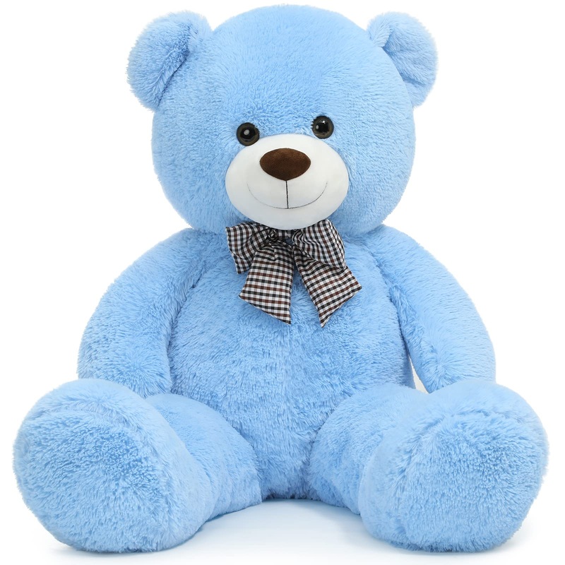 Toys Studio Giant Teddy Bear, 59 Inch Big Black Stuffed Animal Life Size Plush Bear Toy With Footprints Gift For Girlfriend Kids