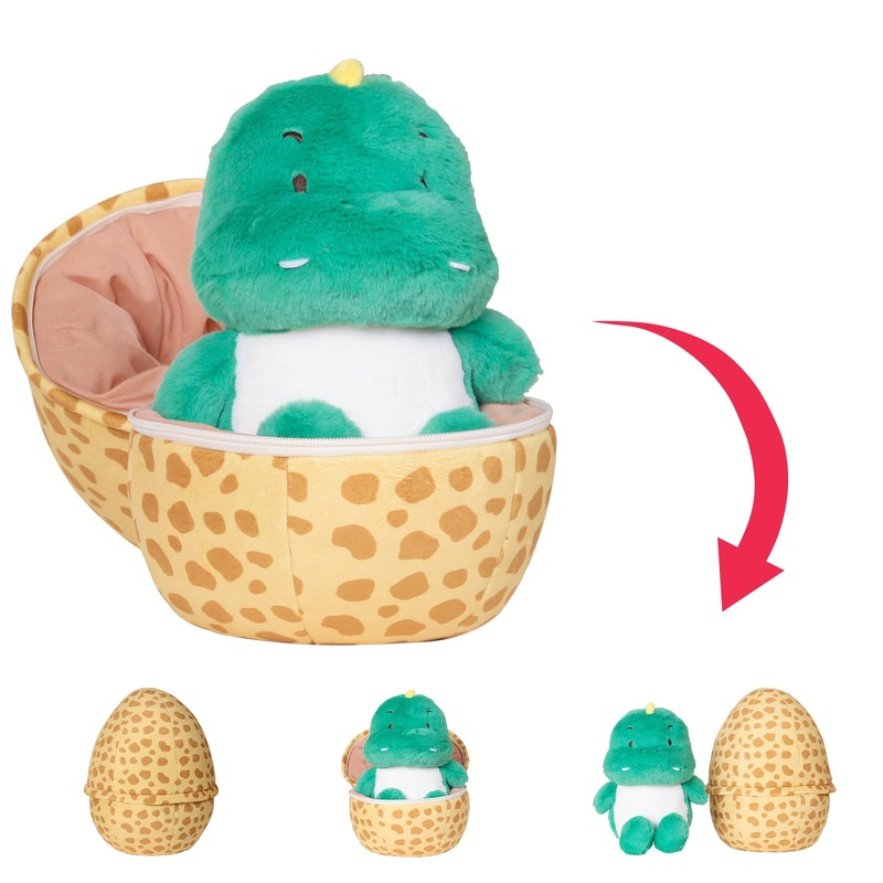 13 Inch Dinosaur Egg Stuffed Animal, Surprise Zip-Up Egg Hideaway Tyrannosaurus Rex Plush, Cute Stuffed Toys For Boys And Girls