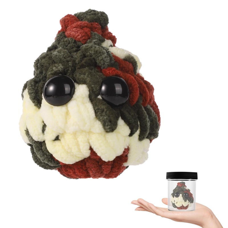 Adopt A Weed Nugget Plush, Positive Weed Nugget Plush With Encouragement Cards & Plastic Jar Little Crochet Potato Plush Stuffed
