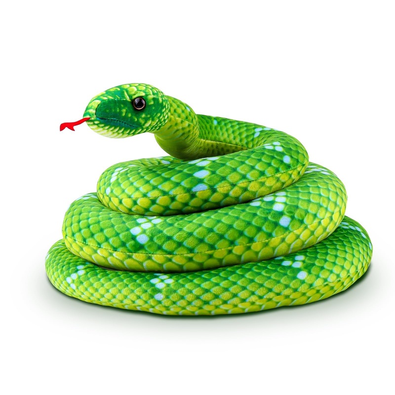 Anboor Giant Snake Stuffed Animals, 82.7 Inch Realistic Snake Plush Toy Long Stuffed Snake, Lifelike Snake Toy For Kids As Party