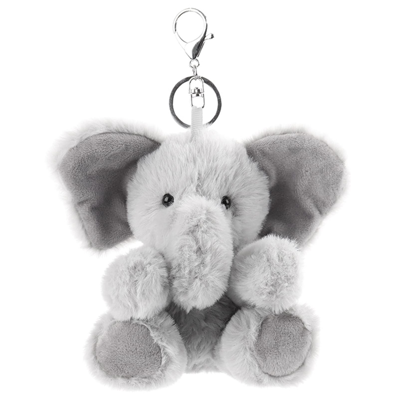 Apricot Lamb Cute Toys Plush Gray Elephant Stuffed Animal Soft Keychain For Kids Bag, Purse, Backpack, Handbag (6 Inches)