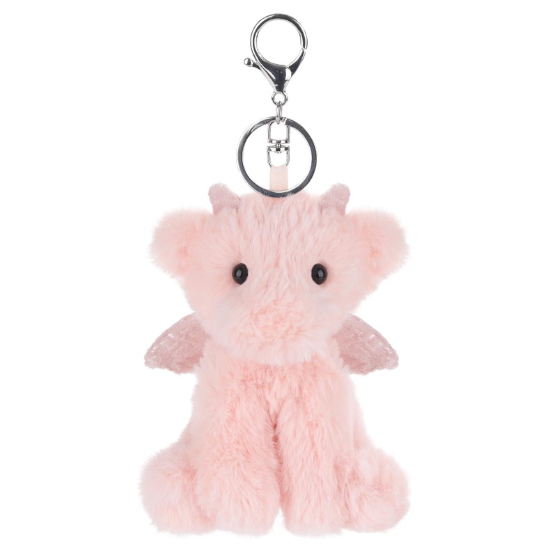 Apricot Lamb Cute Toys Plush Pink Dragon Dinosaur Stuffed Animal Soft Keychain For Kids Bag, Purse, Backpack, Handbag (Pink Drag
