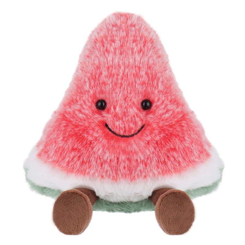 Apricot Lamb Toys Plush Fresh Watermelon Stuffed Fruit Soft Cuddly Perfect For Child 5.9 Inches