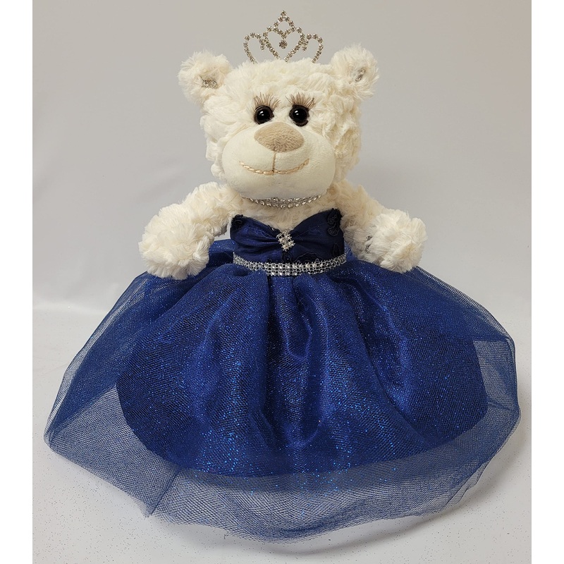 Kinnex Collections Since 1997 12'' Quince Anos Quinceanera Last Doll Teddy Bear With Dress (Centerpiece) ~ Arc09831-16 (Navy Blu