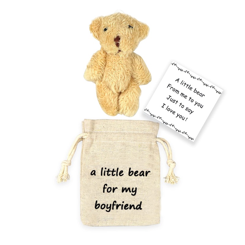 Luokifur Pocket Bear Boyfriend Long-Distance Teddy Bear I Love You Gift Couple Long-Distance Relationship Gift (Boyfriend)