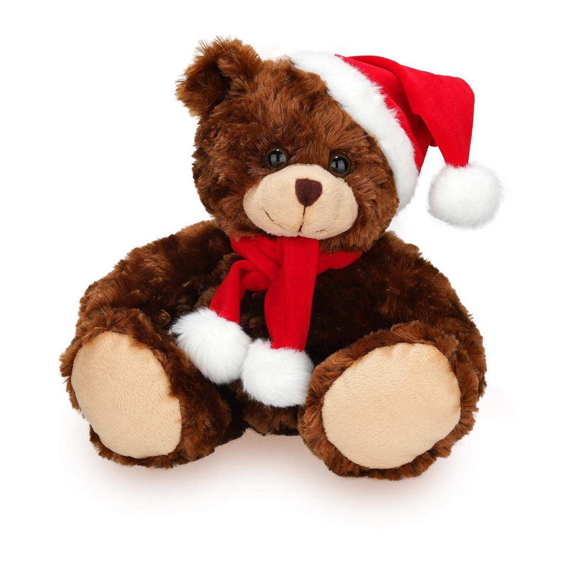 Plushland Adorable Soft And Hairy Santa Teddy Bear, Stuffed Animal Holiday Toys Christmas Accessories C A Perfect Toy Gift For K