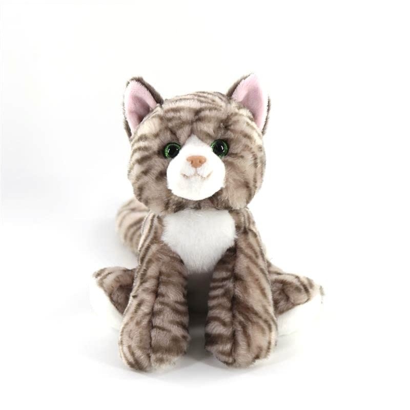 The Petting Zoo Grey Tabby Cat Stuffed Animal Plushie, Gifts For Kids, Cat Plush Toy 9 Inches