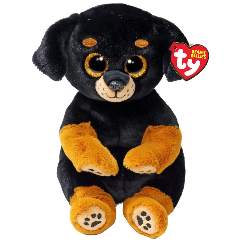 Ty Beanie Bellies - Randi The Little Dog With Glitter Golden Eyes, Original Plush Animals With Soft Belly 20 Cm - T41290
