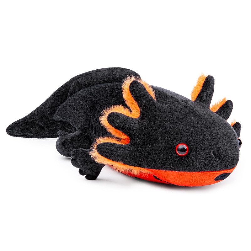 Zhongxin Made Large Axolotl Plush - Super Large Weighted Black Axolotl Stuffed Animal, 30 Inches Long, Realistic Cute Ambystoma