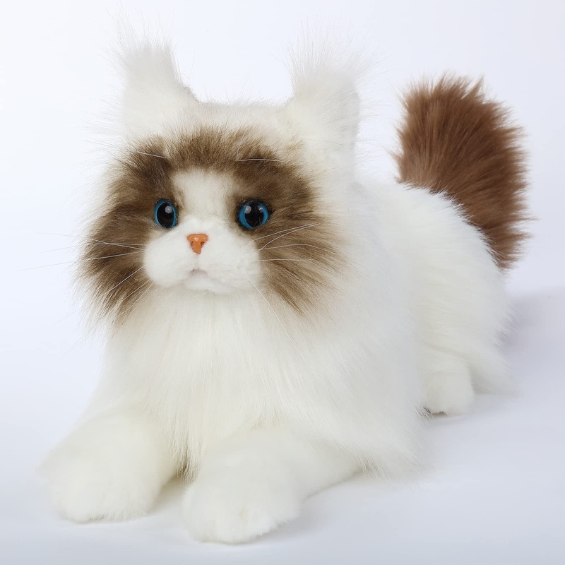 20'' Adorable Stuffed Animals Cat -Handmade Plush Soft Cat -Present Gift For Boys/Girls (Brown And White Ragdoll Cat)