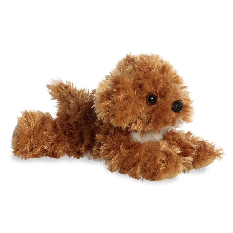 Aurora Adorable Mini Flopsie Chai Cockapoo Stuffed Animal - Playful Ease - Timeless Companions - Brown 8 Inches
