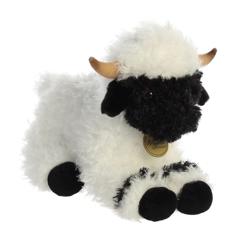 Aurora Realistic Miyoni Valais Blacknose Sheep Stuffed Animal - Lifelike Detail - Cherished Companionship - White 9 Inches