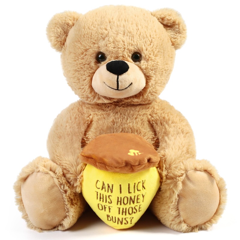 Benben Valentines Day Gifts For Her, Women, Girlfriend, Wife, Best Friend, 10 Inch Teddy Bear Stuffed Animal With Honey Pot, Fun