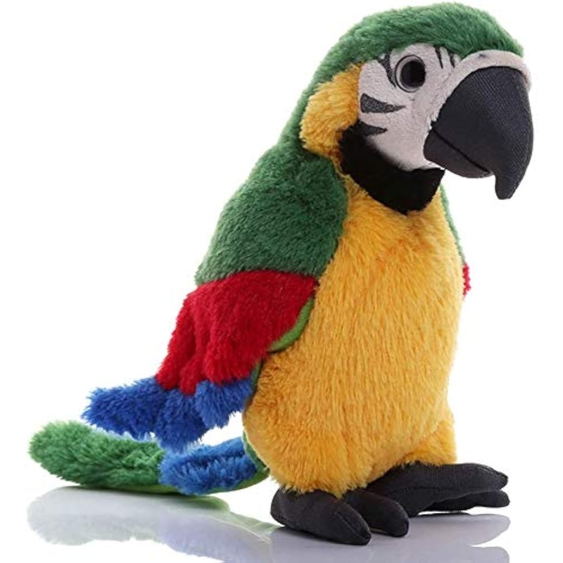 Clobeau Talking Parrot Toy Macaw Parrot Plush Stuffed Toys Animal Plush Toy Repeat What You Say Stuffed Parrot Pet Toy Plush Bud