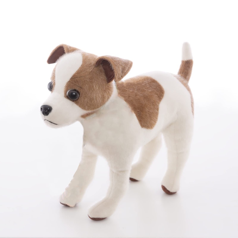Cu-Mate 12'' Realistic Jack Russell Terrier Plush - White & Brown Standing Puppy Dog Stuffed Animal Gift