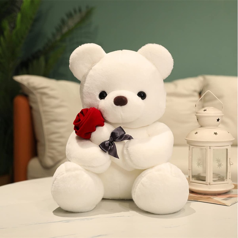 Shafish 13.7In Cute Plush Teddy Bear Stuffed Animal Teddy Bear Plush Doll Toy Gift For Children, Decoration For Party (White, 35
