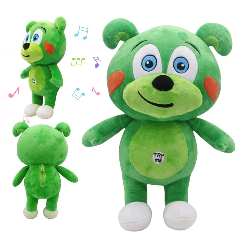 Verceco Singing Stuffed Animals Green Bear Music Plush Toys For Toddler 1-3 Stuffed Bear Plushies Toys For Kids Birthday 12'