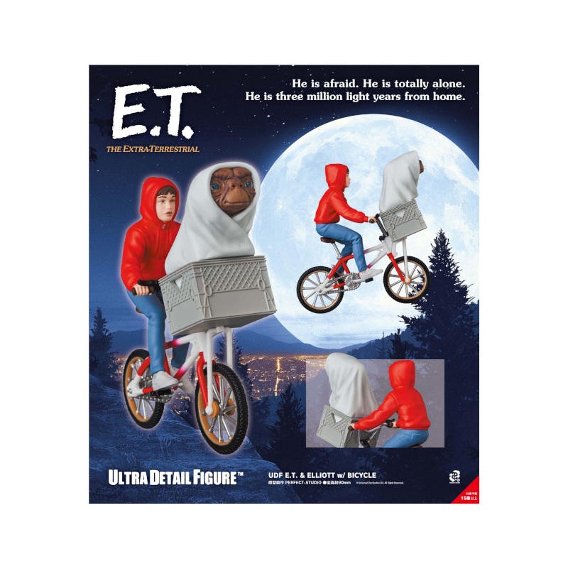 E.T. the Extra-Terrestrial Medicom Toy UDF E.T. & Elliott with Bicycle