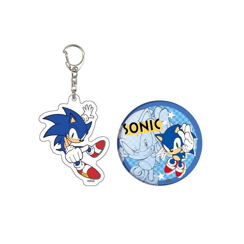 Sonic the Hedgehog A3 Acrylic Key Chain & Can Badge Set 01 Sonic (Official Illustration)