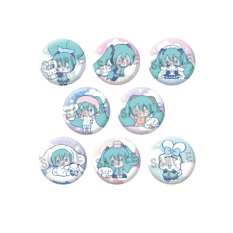 Hatsune Miku x Cinnamoroll ANICRAFT Trading Glitter Can Badge