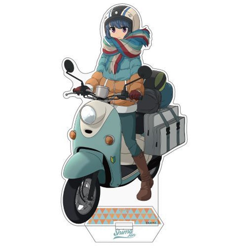 Yurucamp Cospa Shima Rin & Scooter Acrylic Stand (Large)