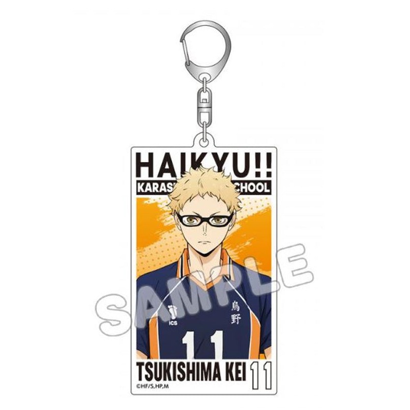 Haikyu!! TBS Glowdia Acrylic Big Tag Key Chain Tsukishima Kei