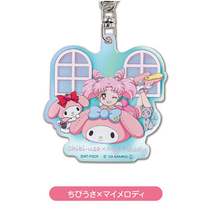 Pretty Guardian Sailor Moon Bandai Acrylic Key Chain Series x Sanrio Characters Aurora TYPE 02 Chibiusa x My Melody AKO